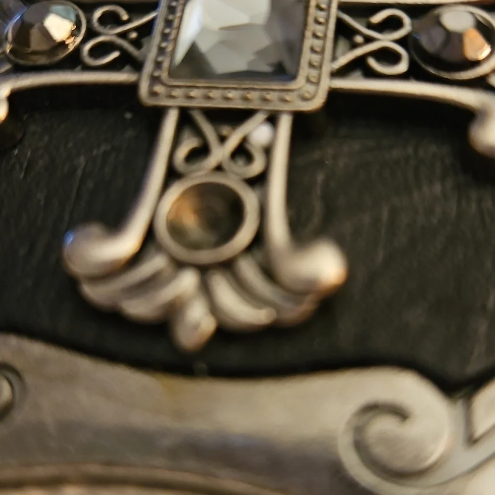 Vintage Ornate Two-tone Cross Punk Goth Metal Belt Buckle